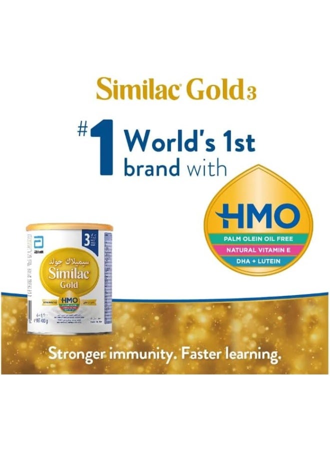 Similac سيميلاك جولد رقم 3 تركيبة متقدمة للنمو للأطفال من 1-3 سنوات 400 جرام - Image 4