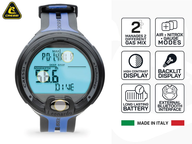 Cressi Leonardo, black/blue - Image 3