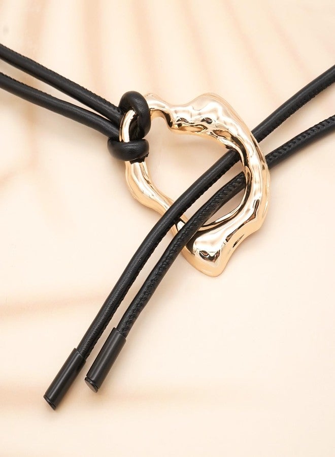 BAOKELAN Skinny Thin Belts for Women PU Leather Knotted Waist Belt with Gold Buckle for Dresses Black B - Image 5