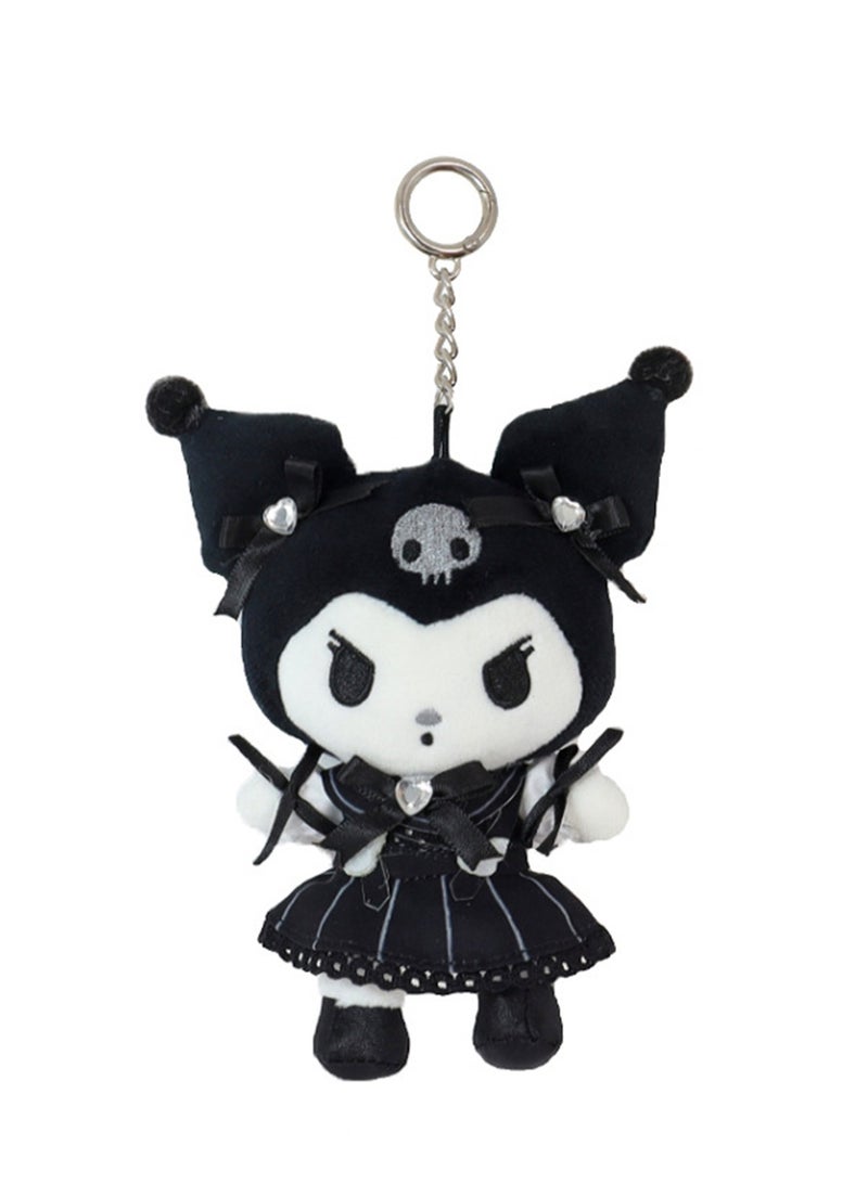 (Black Coulomi) 12cm Creative Cartoon Bow Skirt Series Plush Doll Backpack Key Pendant  - Image 1