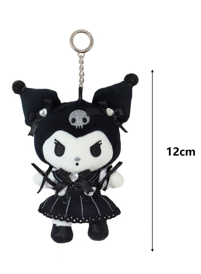 (Black Coulomi) 12cm Creative Cartoon Bow Skirt Series Plush Doll Backpack Key Pendant  - Image 2