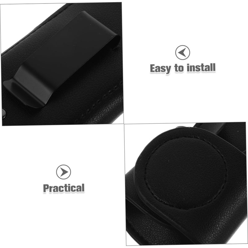 Balacoo Pu Stethoscope Holder Clip Secure Storage Black Compact Waist Design - Image 4