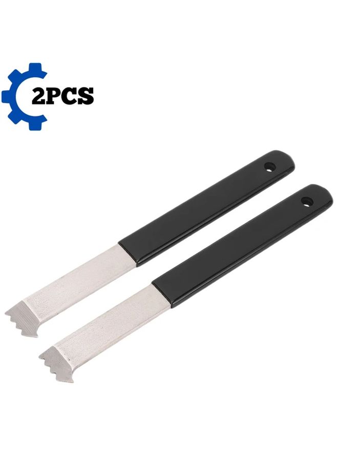 2 Pcs Paving Brick Removal Tool Set Non Slip Comfort Grip Alloy Steel Micro Groove Scraper - Image 1