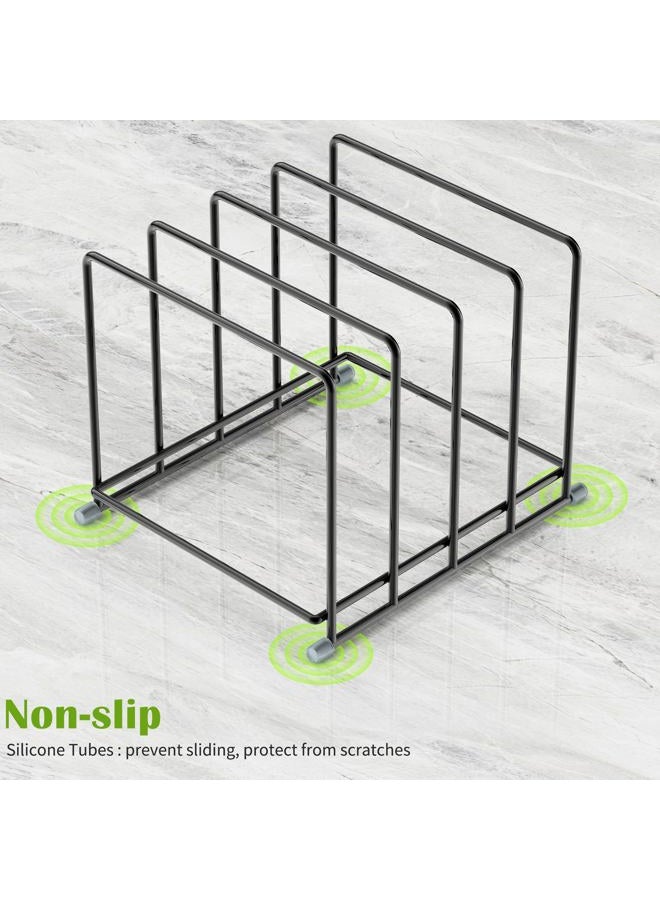 PLUVON Cutting Board Organizer - 4 Slot Kitchen Cabinet Organizer for Pan,Baking sheet,Cookie Sheet with 1.6 Inch Wide Slots(2PC-Large) - Image 3