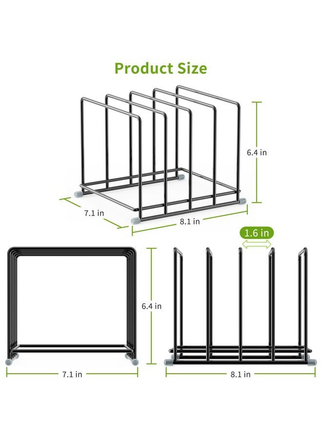 PLUVON Cutting Board Organizer - 4 Slot Kitchen Cabinet Organizer for Pan,Baking sheet,Cookie Sheet with 1.6 Inch Wide Slots(2PC-Large) - Image 2