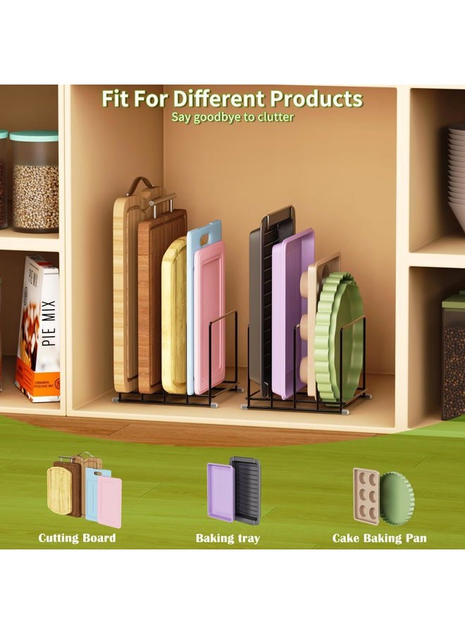 PLUVON Cutting Board Organizer - 4 Slot Kitchen Cabinet Organizer for Pan,Baking sheet,Cookie Sheet with 1.6 Inch Wide Slots(2PC-Large) - Image 5
