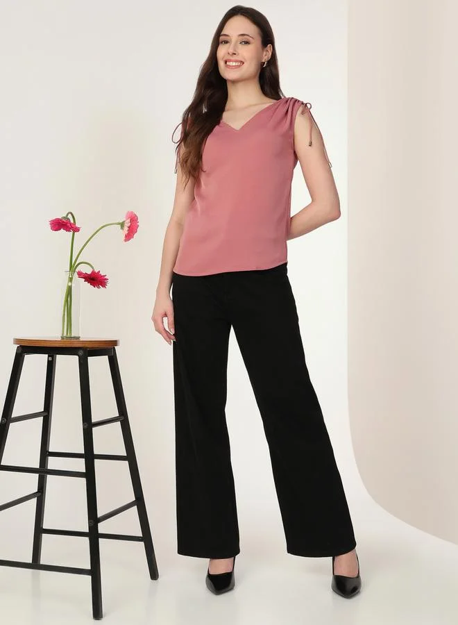 Mish  Pink Tie-Up Details Sleeveless Top for Women | Best Price UAE