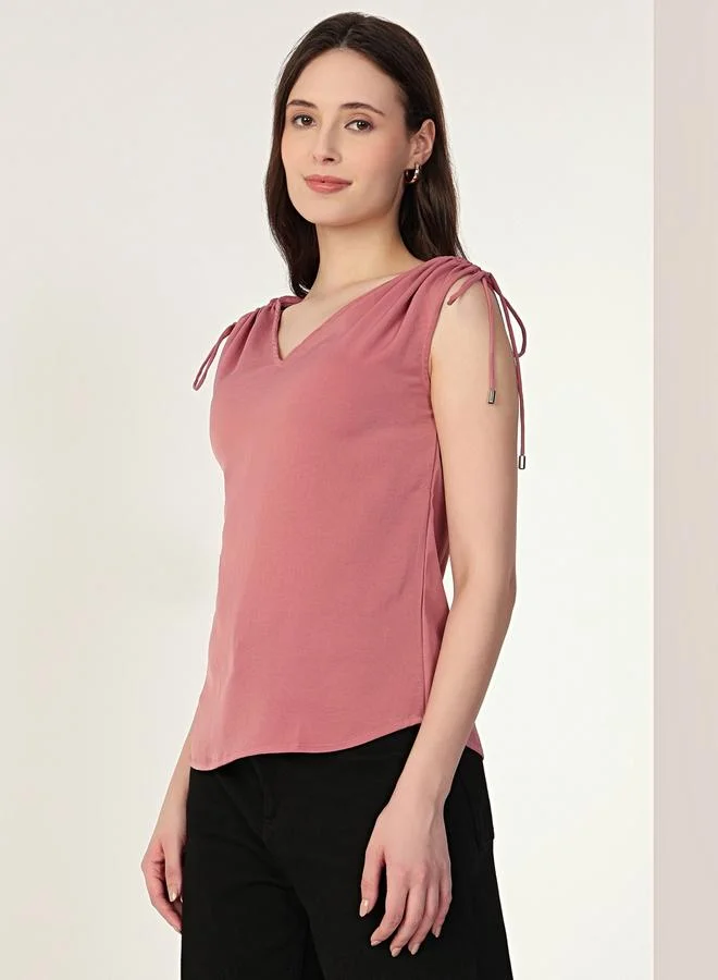 Mish  Pink Tie-Up Details Sleeveless Top for Women | Best Price UAE