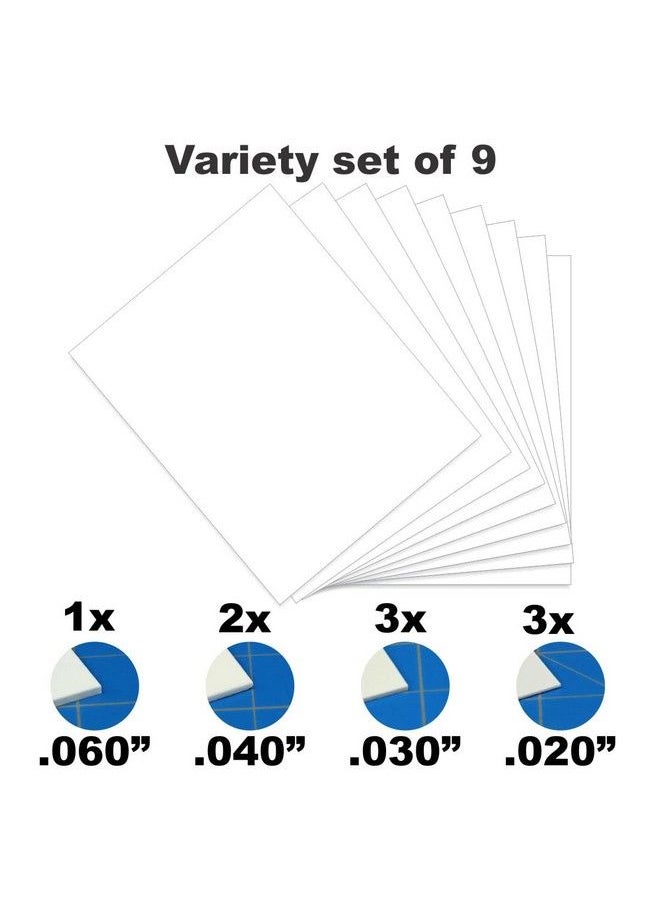 LITKO - White 8X10Inch Polystyrene Flexible Craft Sheets Plasticard Sheets For Modeling And Crafting Plasticard Variety Pack (9) - Image 1