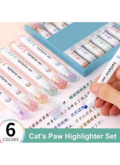 Kawaii Multicolored Paw Pastel Highlighter Set  - Image 4