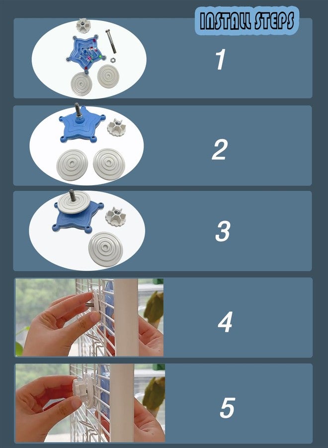CTAILSOD Parakeet Toys, 4PCS Lovebird Rotating Toy Parrot Spinner Toys Cockatiel Rattle Toys for Small-Medium Birds, Blue/Green/Yellow/Pink - Image 3