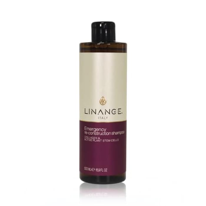 LINANGE Emergency Reconstruction Shampoo for Very Damaged Hair with Collagen, Keratin, and Shea Butter - Nourishing and Restructuring Shampoo, 500ml / 16.9 oz. - Image 1
