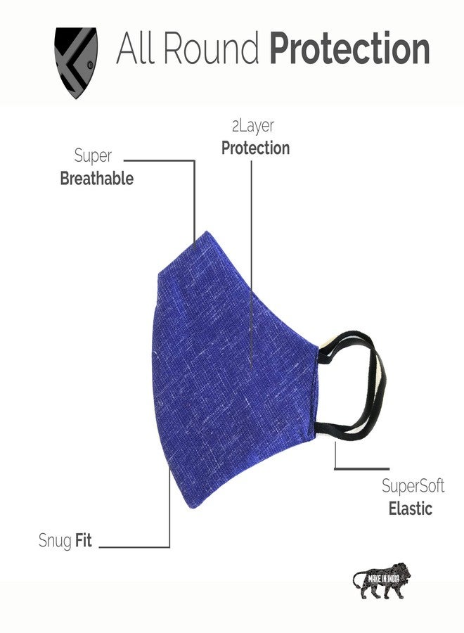 اكستور كمامة قطنية قابلة لإعادة الاستخدام من إكستوري (أحمر، أخضر، أزرق، أبيض، وأسود، بدون صمام، 6 قطع) للجنسين - Image 2