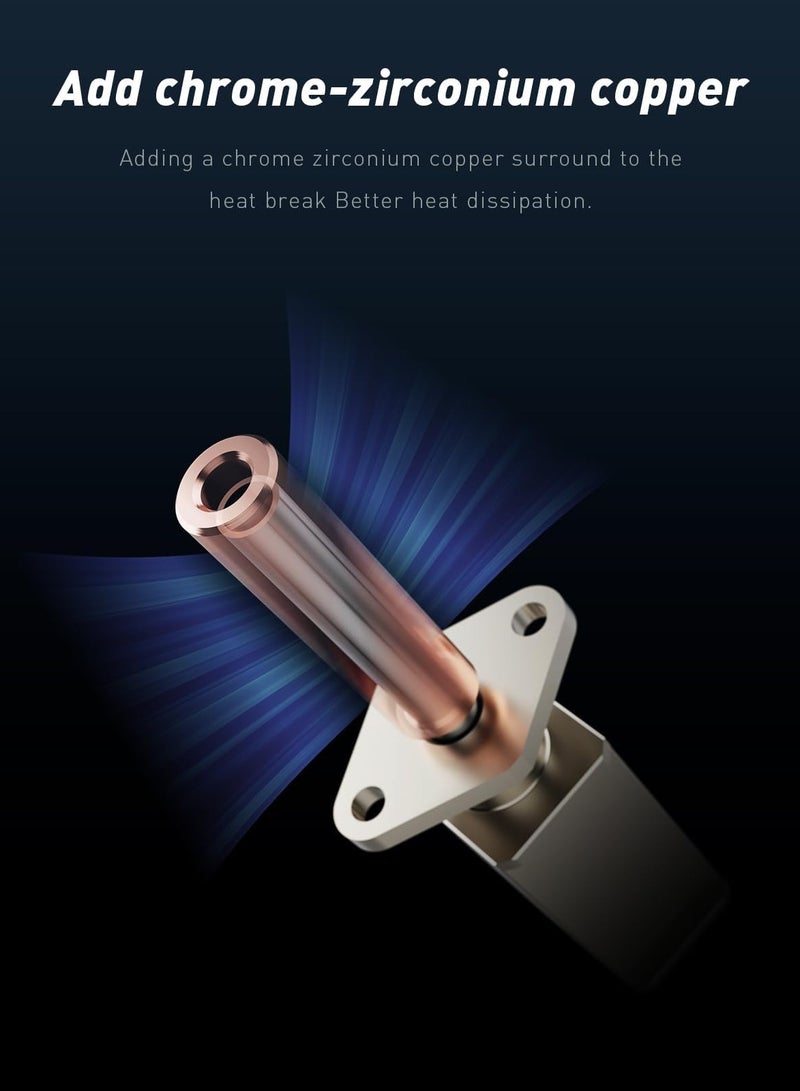 KASTWAVE Hotend Hardened Steel Nozzle, Up to 500°C, Plated Copper Heater Block with CHT Brass Nozzle 0.4mm Compatible with Bambulab X1 / X1 Carbon Combo P1P 3D Printer - Image 3