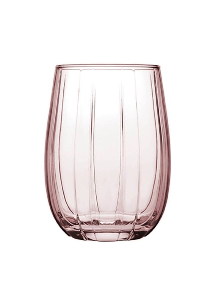 Paşabahçe طقم أكواب باساباهتشي لينكا 380 مل وردي - 3 قطع أكواب زجاجية ملونة - أدوات شرب عصرية ذات زوايا متعددة - 1090500 - Image 2