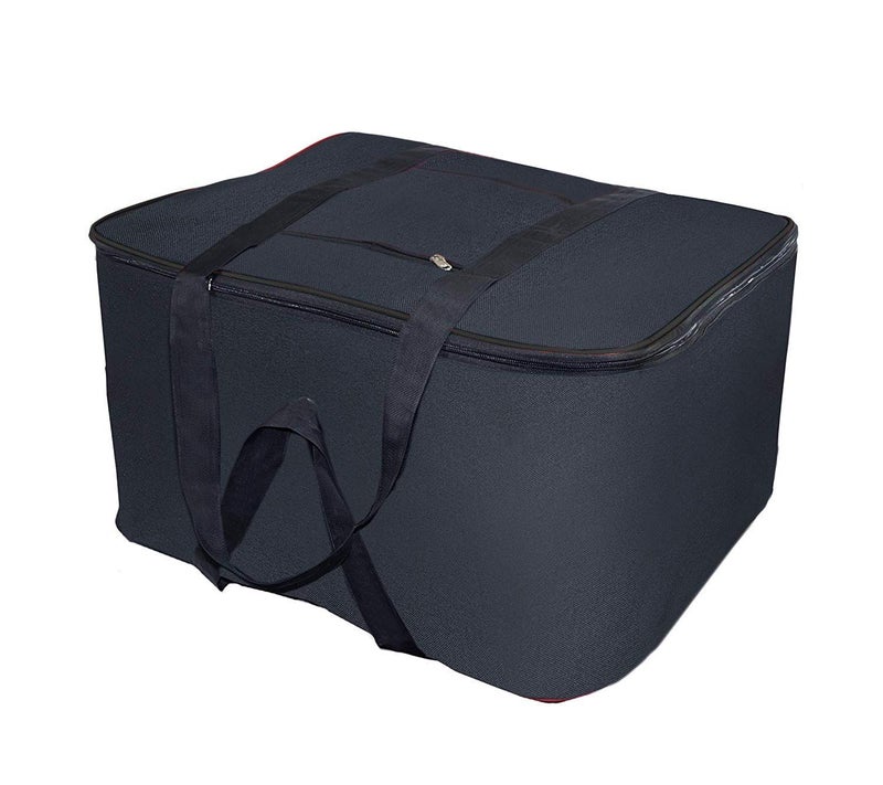 JHANKAAR Handicraft Rexine Jumbo Underbed Moisture Proof Storage Bag with Zipper Closure and Handle Black  - Image 1