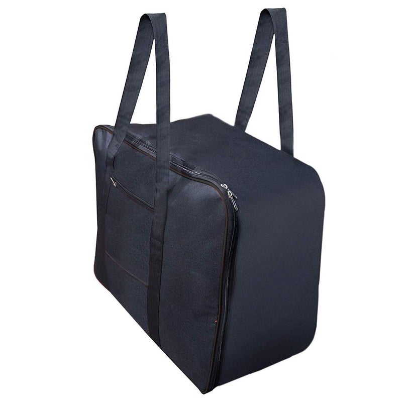 JHANKAAR Handicraft Rexine Jumbo Underbed Moisture Proof Storage Bag with Zipper Closure and Handle Black  - Image 2