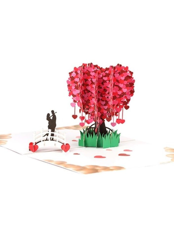 Zikra Tree Greeting 3D Pop Up Card, Creative Day Unique Happy Anniversary For Him Her In Supplies Handmade Proposal Wedding - Image 3