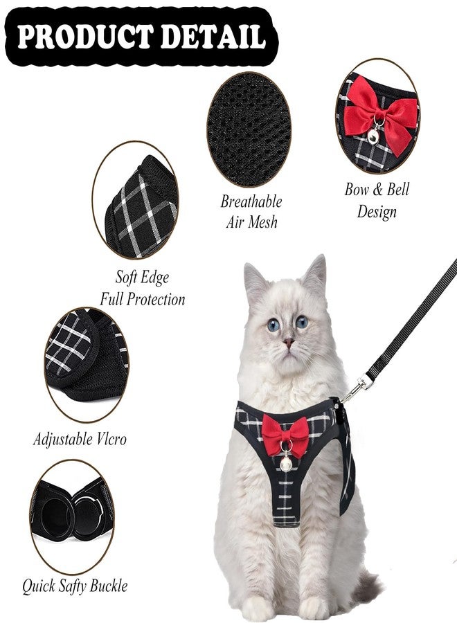 WONNABUY Cat Leash and Harness Set,Breathable Dog Harness,Pet Harness,Adjustable Mesh cat Harness and Leash Escape Proof for Puppy Cat Rabbit (Black, XS) - Image 4