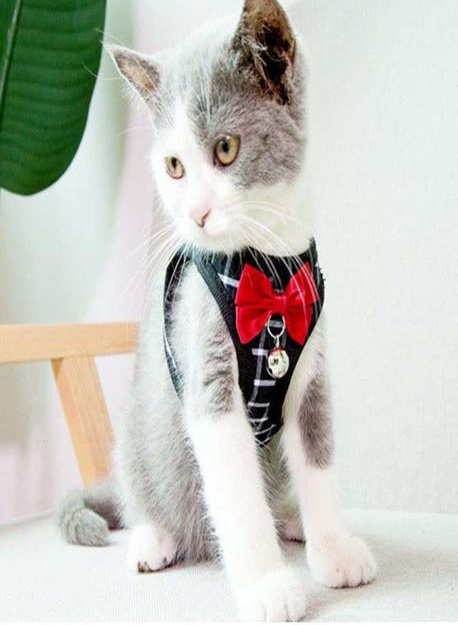 WONNABUY Cat Leash and Harness Set,Breathable Dog Harness,Pet Harness,Adjustable Mesh cat Harness and Leash Escape Proof for Puppy Cat Rabbit (Black, XS) - Image 1