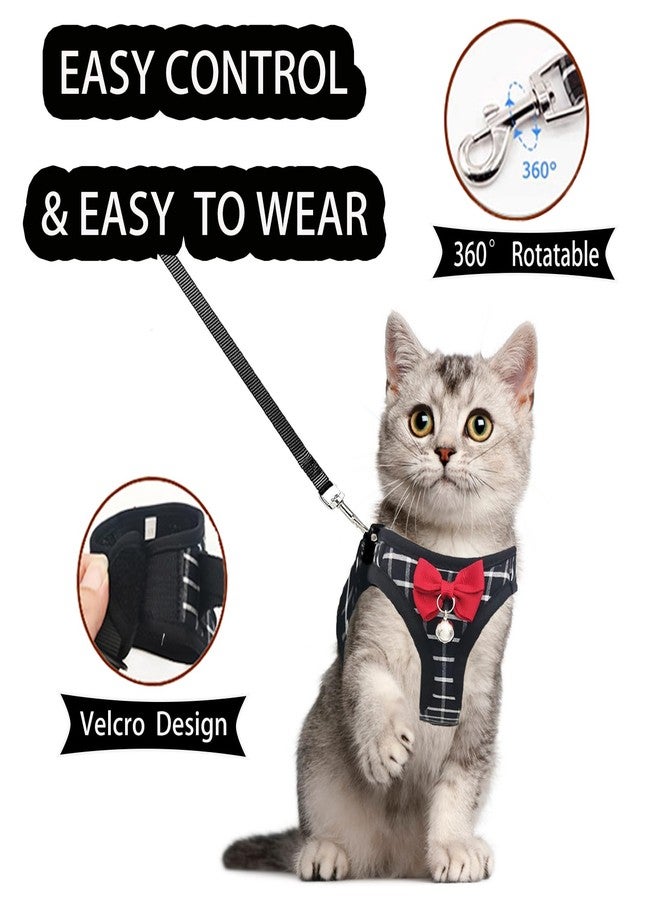 WONNABUY Cat Leash and Harness Set,Breathable Dog Harness,Pet Harness,Adjustable Mesh cat Harness and Leash Escape Proof for Puppy Cat Rabbit (Black, XS) - Image 5