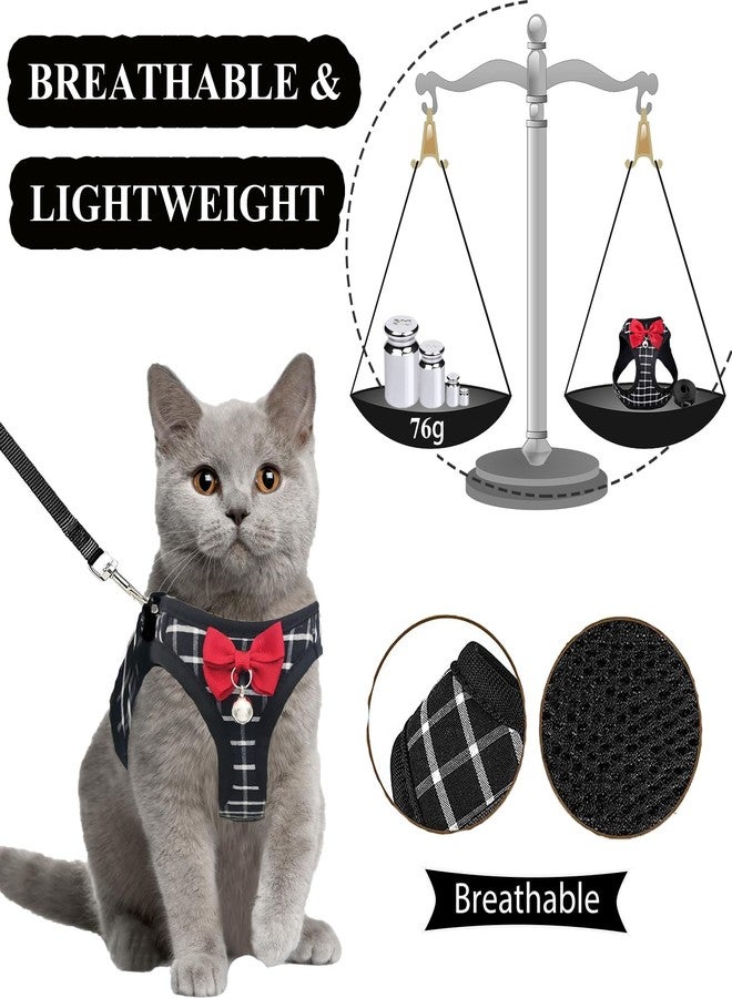 WONNABUY Cat Leash and Harness Set,Breathable Dog Harness,Pet Harness,Adjustable Mesh cat Harness and Leash Escape Proof for Puppy Cat Rabbit (Black, XS) - Image 3