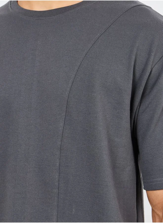 ستايلي Oversized Panel Detail Terry T-shirt