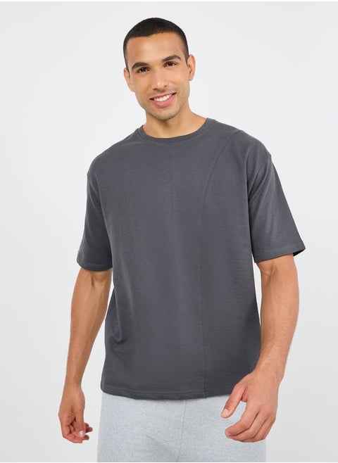 Oversized Panel Detail Terry T-shirt