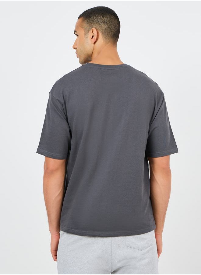 Styli Oversized Panel Detail Terry T-shirt  - Image 4