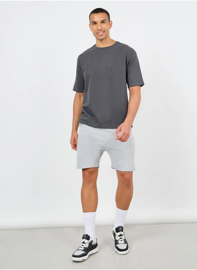 Styli Oversized Panel Detail Terry T-shirt