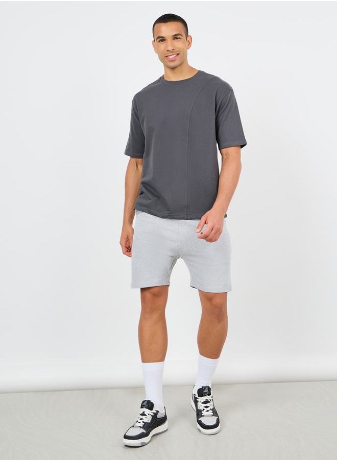 Styli Oversized Panel Detail Terry T-shirt  - Image 2