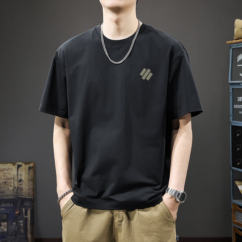 T-Shirt Men'S Summer Japanese Style Loose Cotton Printed T-Shirt Heavyweight 200G New Casual Short-Sleeved Trendy Ins - Image 3