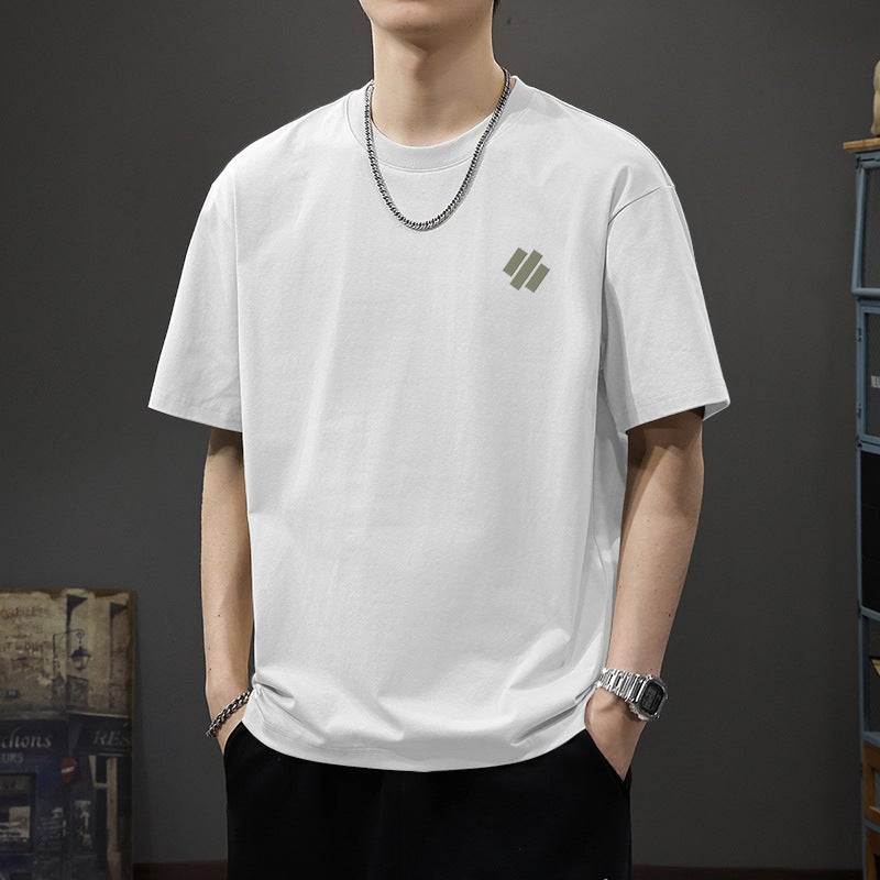 T-Shirt Men'S Summer Japanese Style Loose Cotton Printed T-Shirt Heavyweight 200G New Casual Short-Sleeved Trendy Ins - Image 2