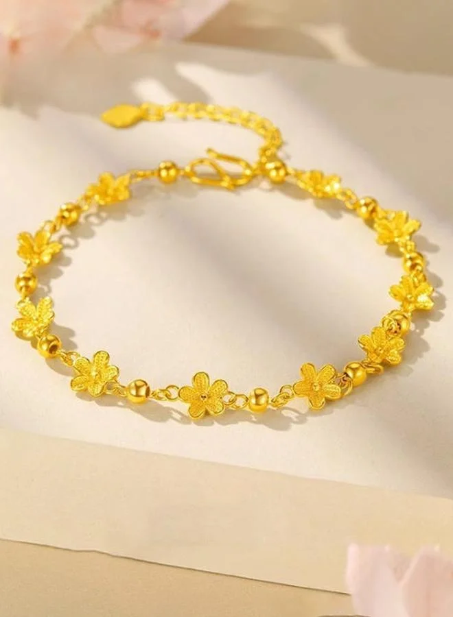 Take Two Gold Flower Charm Bracelet