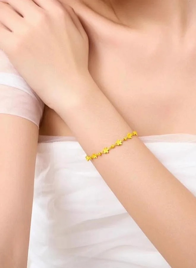 Take Two  Gold Flower Charm Bracelet for Women | Best Price UAE