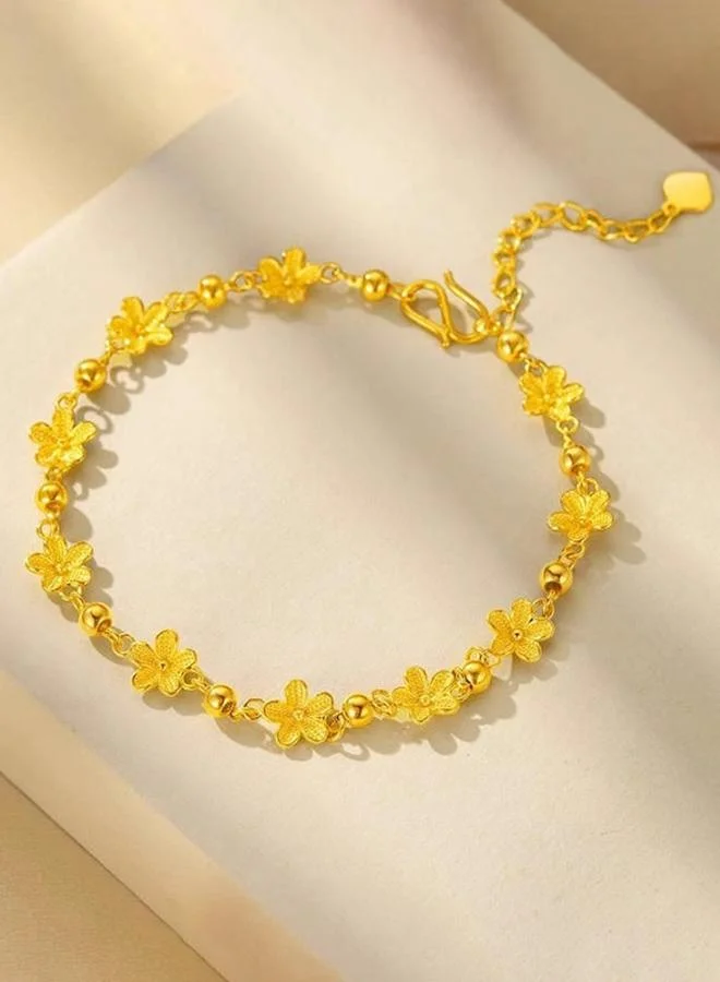 Take Two  Gold Flower Charm Bracelet for Women | Best Price UAE