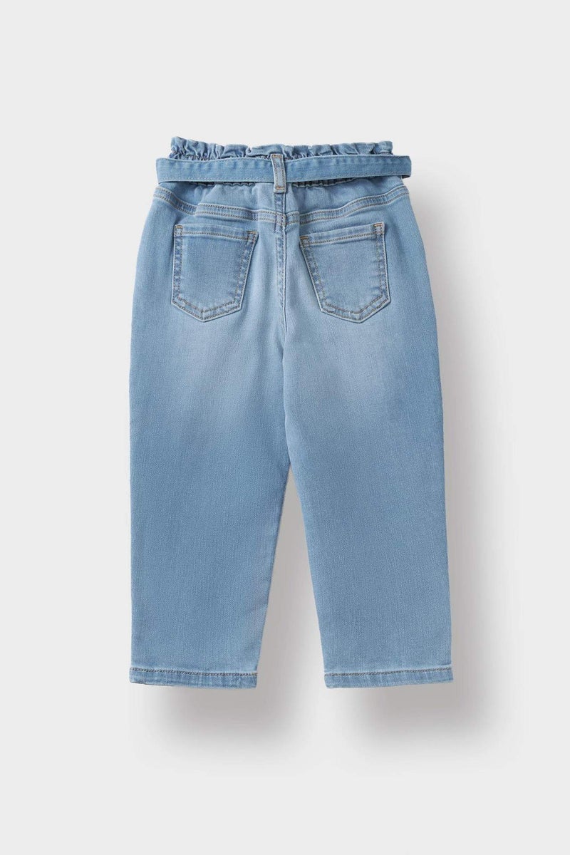 DeFacto Baby Girl Paperbag Straight Leg Jeans - Image 4