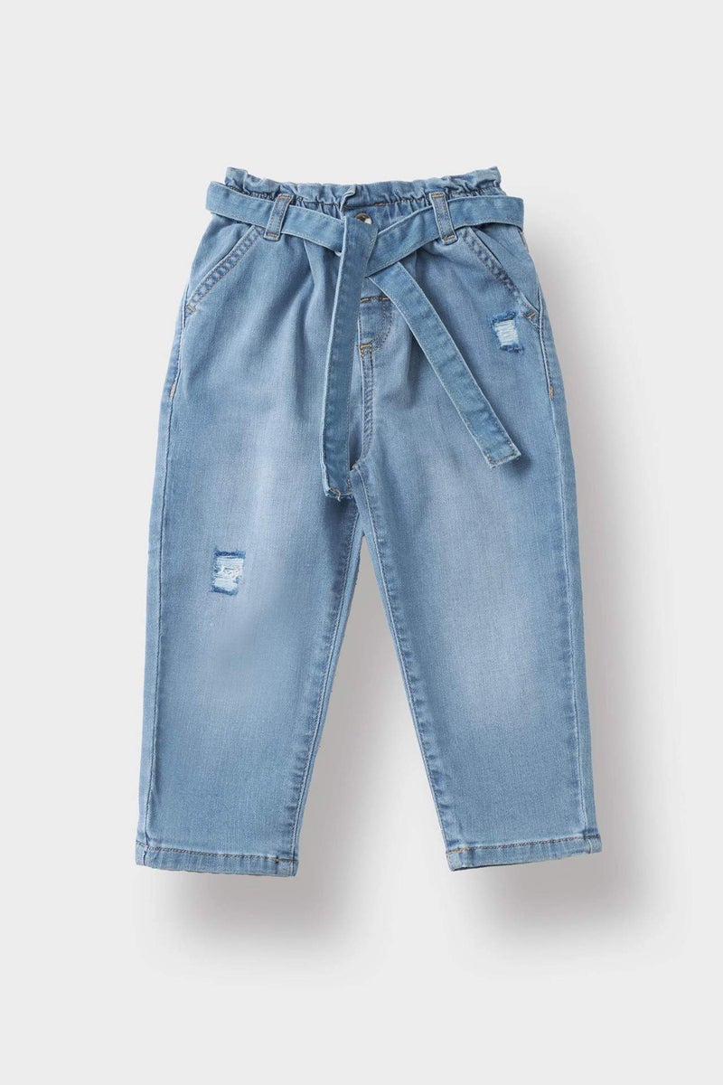 DeFacto Baby Girl Paperbag Straight Leg Jeans - Image 2