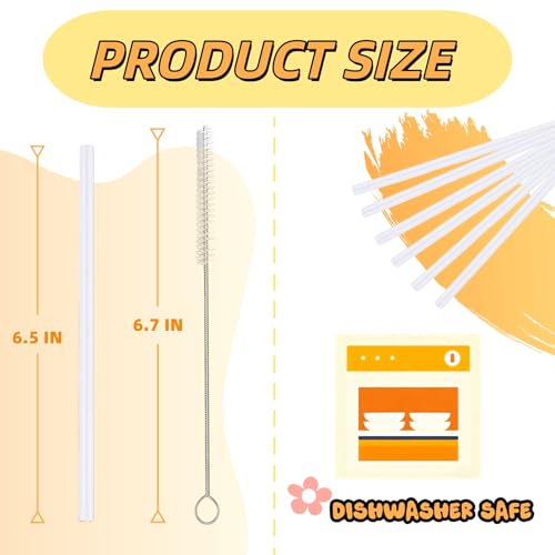 MaiTianna 6pcs Replacement Straws Compatible with Owala Freesip Water Bottle 16oz,Plastic Straws Reusable with Cleaning Brush,BPA-FREE Dishwasher Safe Straw Accessories for 16oz Owala Cup - Image 3