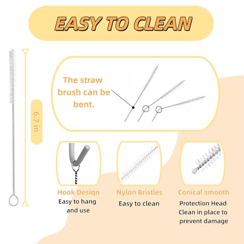 MaiTianna 6pcs Replacement Straws Compatible with Owala Freesip Water Bottle 16oz,Plastic Straws Reusable with Cleaning Brush,BPA-FREE Dishwasher Safe Straw Accessories for 16oz Owala Cup - Image 4