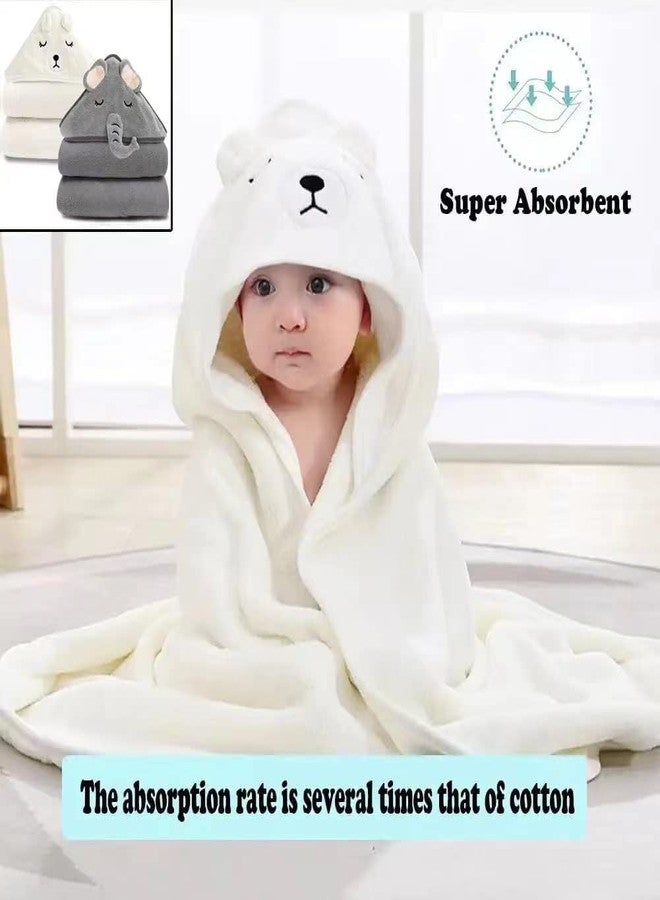 TEDDYIFY Premium Soft Bath Towel for Babies, Newborn, Infant and Toddler, Ultra Absorbent, Natural Baby Stuff Towel with Hood for Boy and Girl 0-5 Years (2 Pack Special Combo (Grey White), 0-5 Years) - Image 2