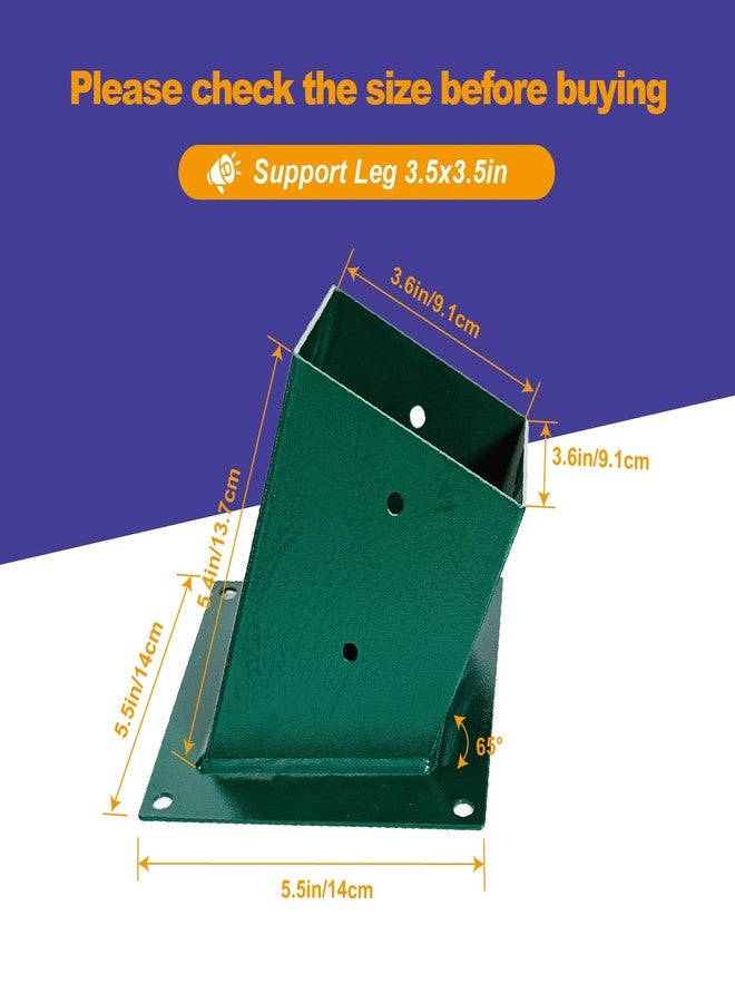 MEWSDEN A-Frame Swing Brackets, 4x4 Base 4 Pcs (Inner Size 3.6"x3.6") - Heavy Duty Swing Support for Wood and Concrete Floor, Corrosion-Resistant Metal Powder Coated - Image 4
