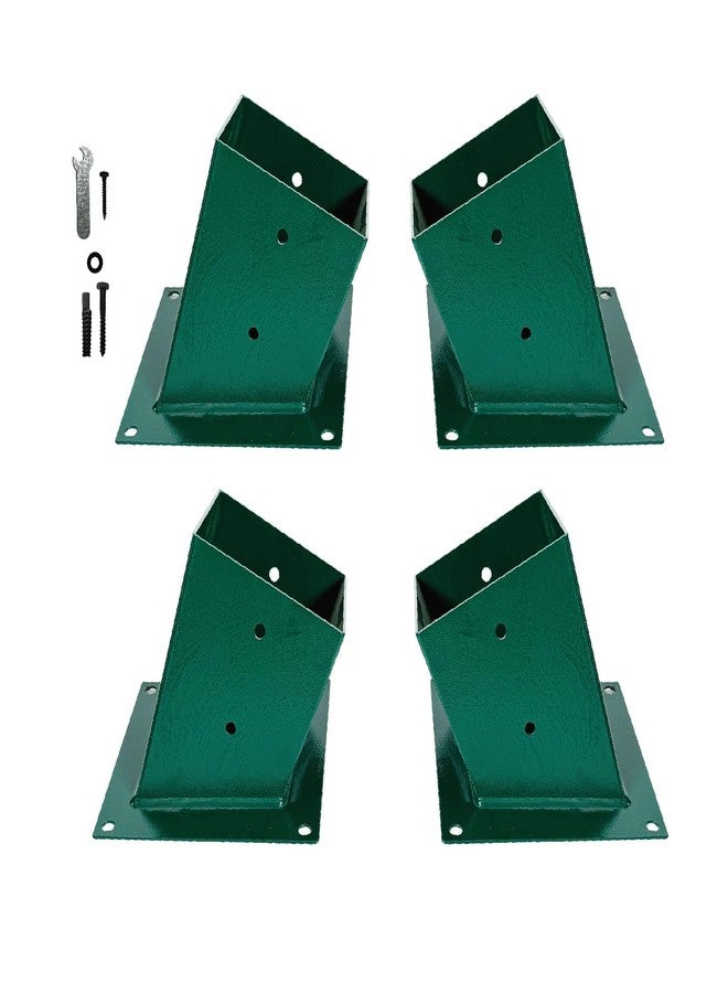 MEWSDEN A-Frame Swing Brackets, 4x4 Base 4 Pcs (Inner Size 3.6"x3.6") - Heavy Duty Swing Support for Wood and Concrete Floor, Corrosion-Resistant Metal Powder Coated - Image 1