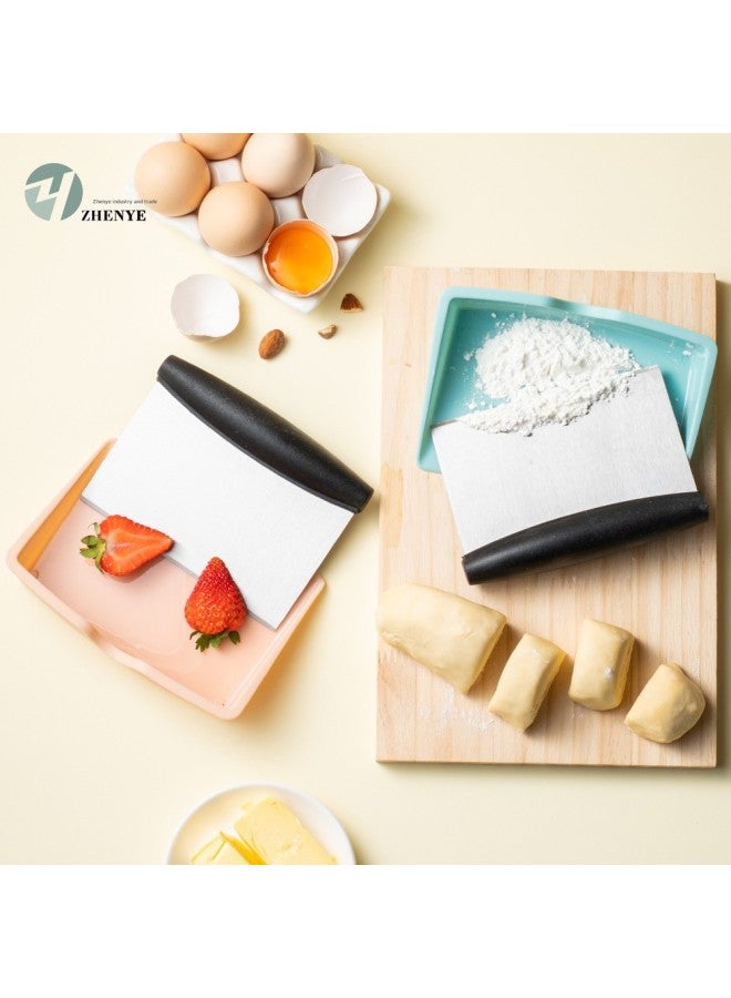 Stainless Steel Noodle Cutter Two-piece Flour Scraping Rice Rolls Scraping Noodle Scraper Baking Tray Scraper Griddle ScrapX20-Color:♛♛♛Blue Two-piece Set♛♛♛ - Image 2