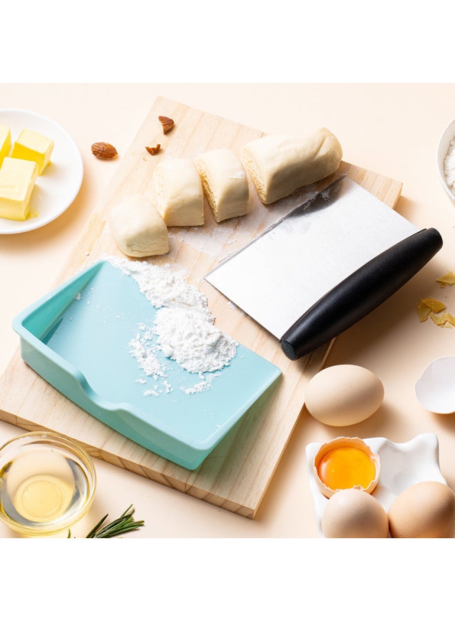 Stainless Steel Noodle Cutter Two-piece Flour Scraping Rice Rolls Scraping Noodle Scraper Baking Tray Scraper Griddle ScrapX20-Color:♛♛♛Blue Two-piece Set♛♛♛ - Image 5