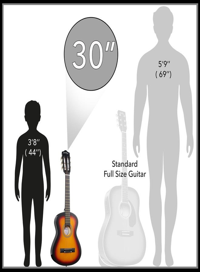 Ashthorpe 30-inch Beginner Acoustic Guitar Package (Sunburst), Basic Starter Kit w/Gig Bag, Strings, Strap, Tuner, Picks - Image 3