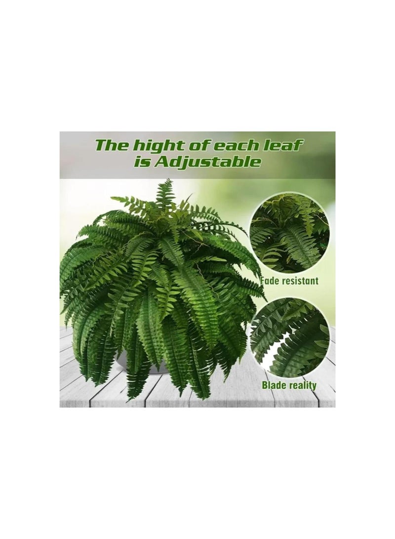 UV Resistant Lifelike Artificial Boston Fern, Boston Fern Artificial Outdoor Plants Large, Faux Ferns for Outdoor Planter Large, Fake Fern Artificial Ferns for Outdoors (A-Type, 10pcs)