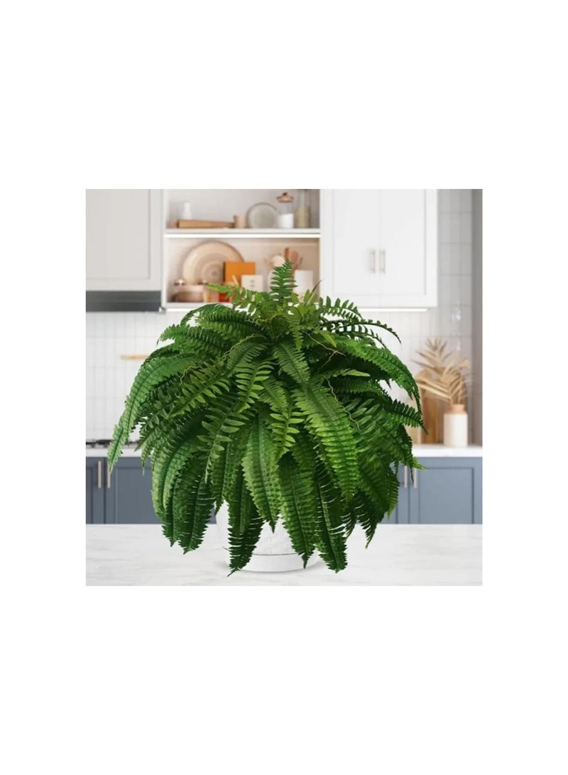 UV Resistant Lifelike Artificial Boston Fern, Boston Fern Artificial Outdoor Plants Large, Faux Ferns for Outdoor Planter Large, Fake Fern Artificial Ferns for Outdoors (A-Type, 10pcs)