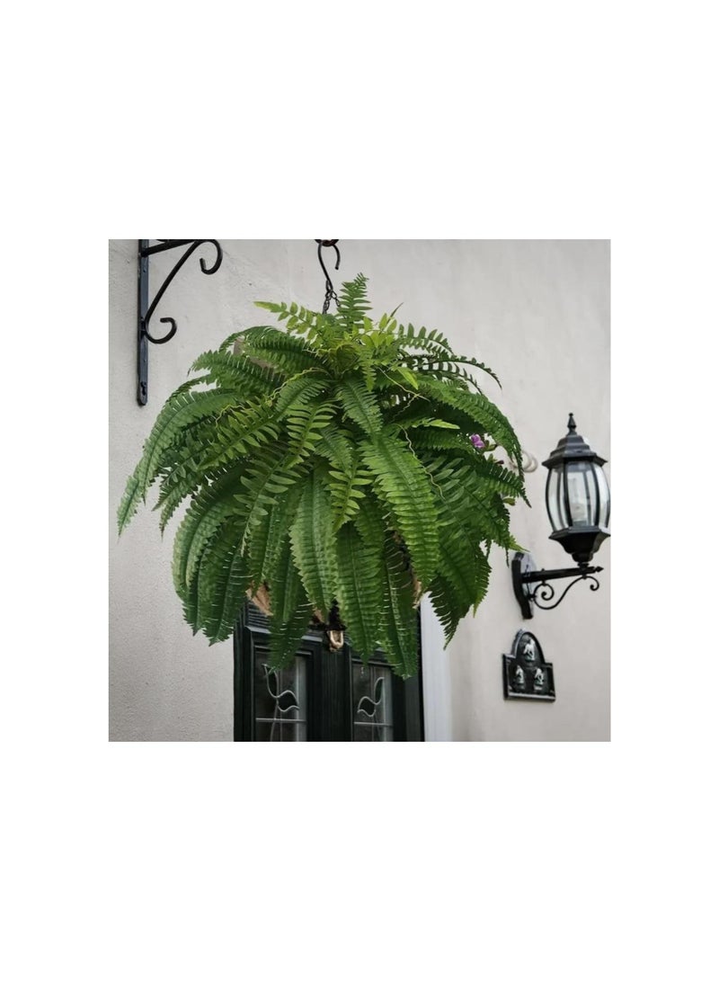 UV Resistant Lifelike Artificial Boston Fern, Boston Fern Artificial Outdoor Plants Large, Faux Ferns for Outdoor Planter Large, Fake Fern Artificial Ferns for Outdoors (A-Type, 10pcs)