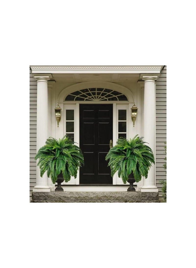 UV Resistant Lifelike Artificial Boston Fern, Boston Fern Artificial Outdoor Plants Large, Faux Ferns for Outdoor Planter Large, Fake Fern Artificial Ferns for Outdoors (A-Type, 10pcs)